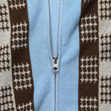Zip Knit Polo - Sax/Brown - BEAMS+ - STAG Provisions - Tops - S/S Knit