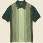 Knit Polo - Green Stripe - BEAMS+ - STAG Provisions - Tops - S/S Knit