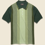 Knit Polo - Green Stripe - BEAMS+ - STAG Provisions - Tops - S/S Knit