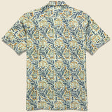 Open Collar Short Sleeve Botanical Block Print Shirt - White - BEAMS+ - STAG Provisions - Tops - S/S Woven - Floral