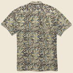 Open Collar Short Sleeve Botanical Block Print Shirt - Black - BEAMS+ - STAG Provisions - Tops - S/S Woven - Floral