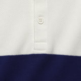 Pique Polo Panel Stripe - White/Navy - BEAMS+ - STAG Provisions - Tops - L/S Knit