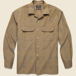 Open Collar T/C Jacquard Chambray Shirt - Khaki - BEAMS+ - STAG Provisions - Tops - L/S Woven - Other Pattern