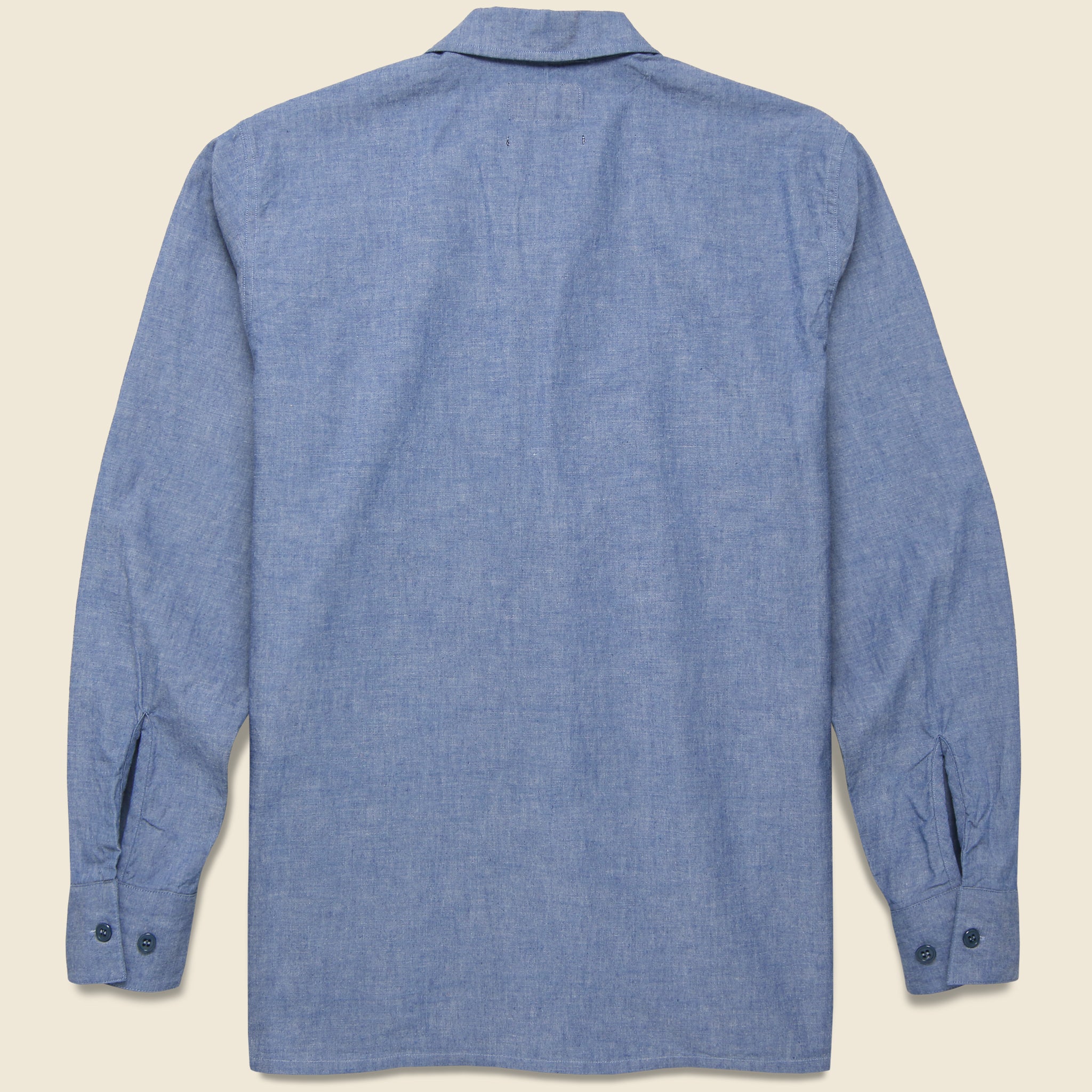 MIL Open Collar Shirt - Sax - BEAMS+ - STAG Provisions - Tops - L/S Woven - Solid