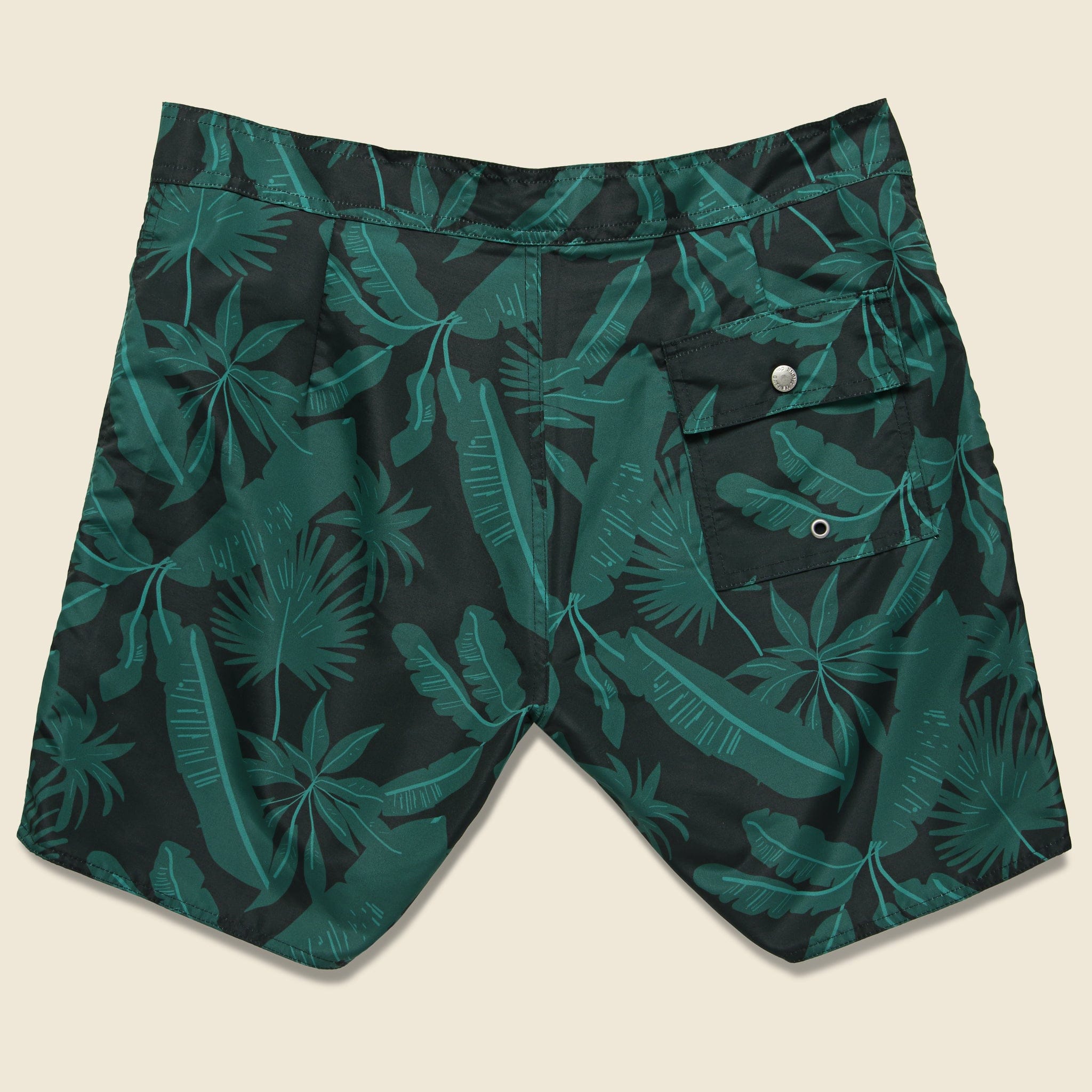Tropical Palms Boardshort - Black/Green - Bather Trunk Co. - STAG Provisions - Shorts - Swim