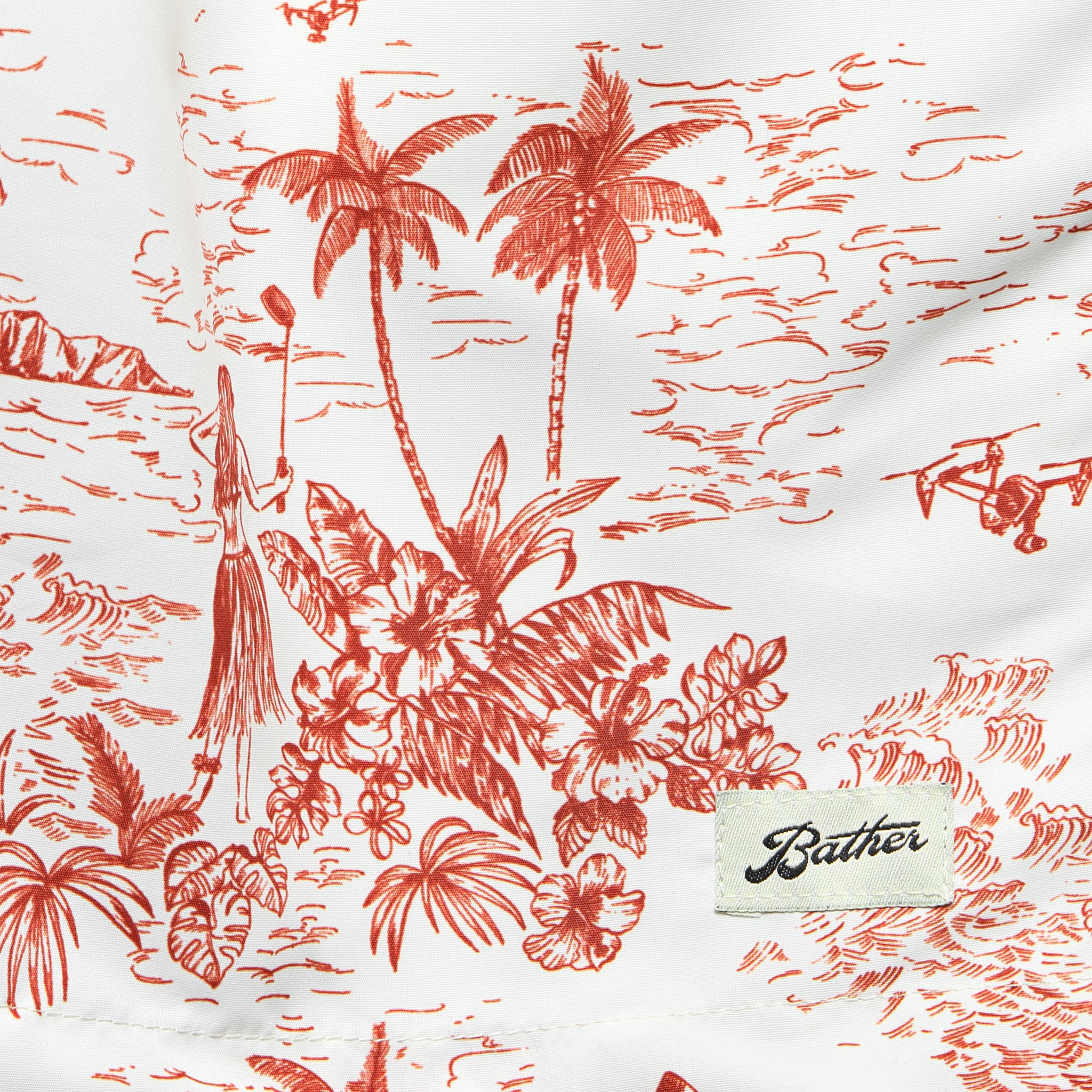 Canadian Toile Swim Trunk - Red/White - Bather Trunk Co. - STAG Provisions - Shorts - Swim