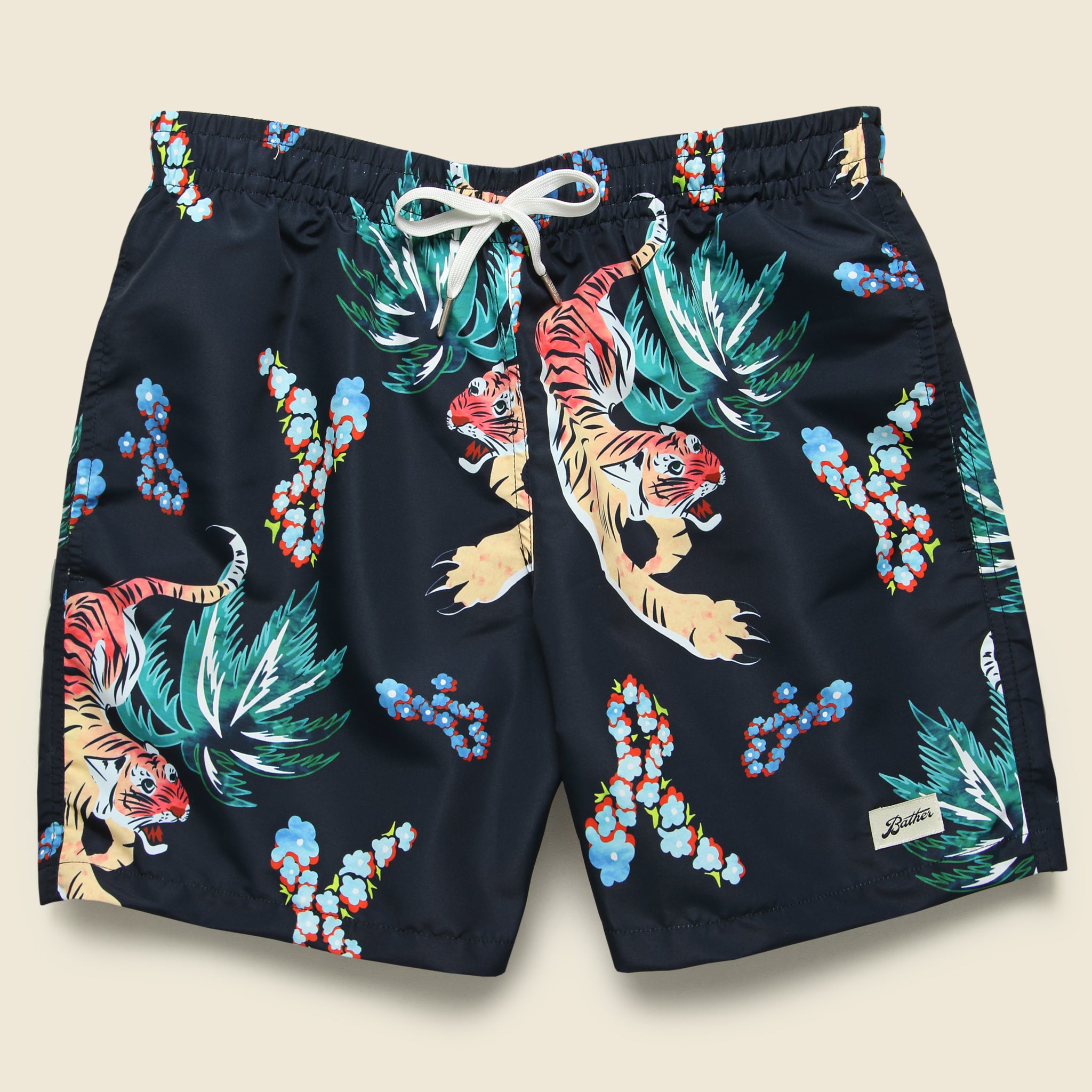 Hawaiian Tiger Swim Trunk - Black - Bather - STAG Provisions - Shorts - Swim