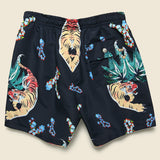 Hawaiian Tiger Swim Trunk - Black - Bather - STAG Provisions - Shorts - Swim