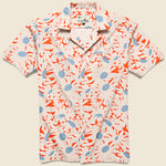 Orange Flowers Shirt - Orange/White - Bather - STAG Provisions - Tops - S/S Woven - Other Pattern