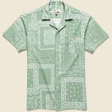 Bandana Print Camp Shirt - Sage - Bather - STAG Provisions - Tops - S/S Woven - Other Pattern