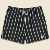 Fine Stripe Swim Trunk - Black/Green/White - Bather - STAG Provisions - Shorts - Swim