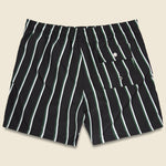 Fine Stripe Swim Trunk - Black/Green/White - Bather - STAG Provisions - Shorts - Swim