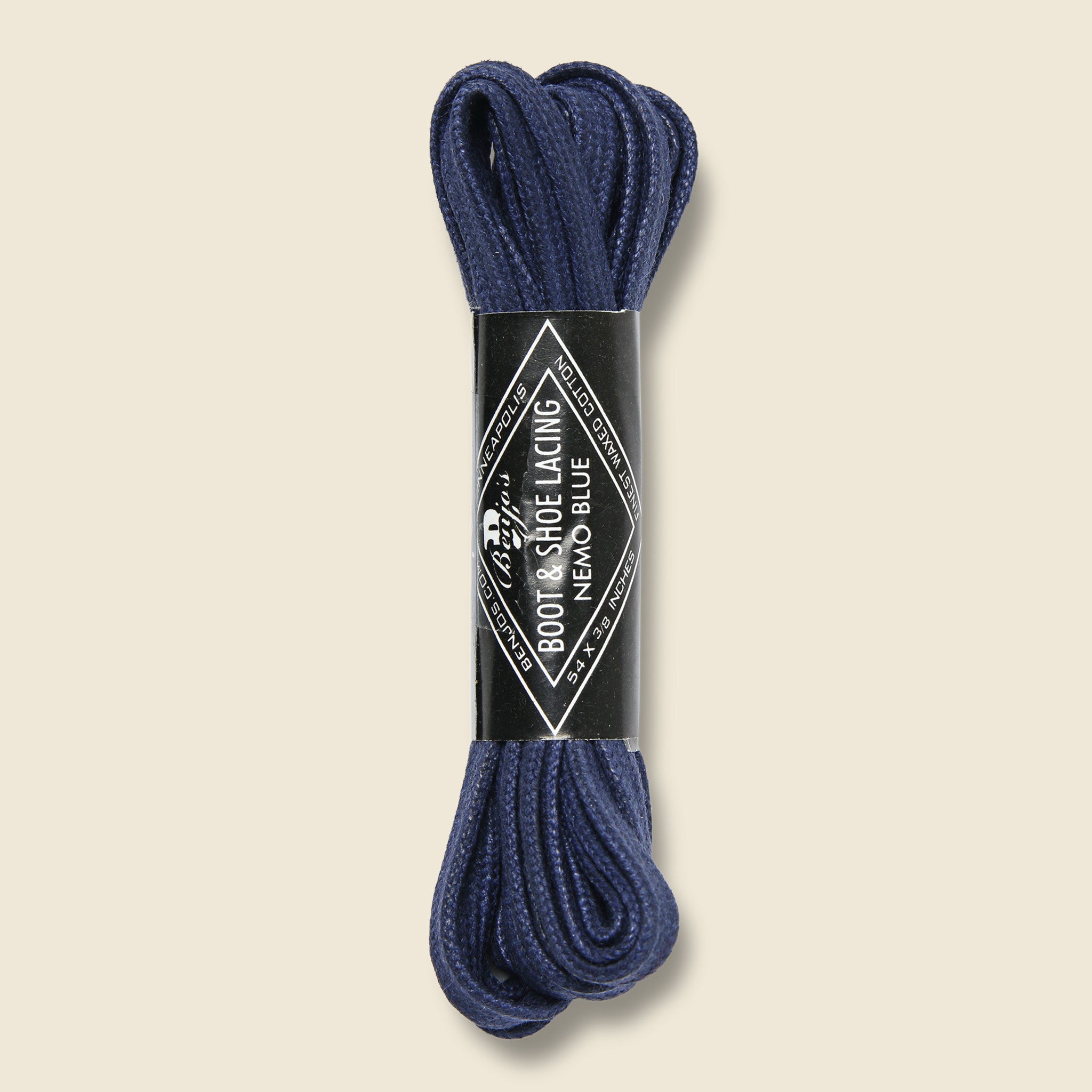 54‚Äö√Ñ√π Waxed Laces - Nemo Blue - Benjo's - STAG Provisions - Accessories - Shoe Laces
