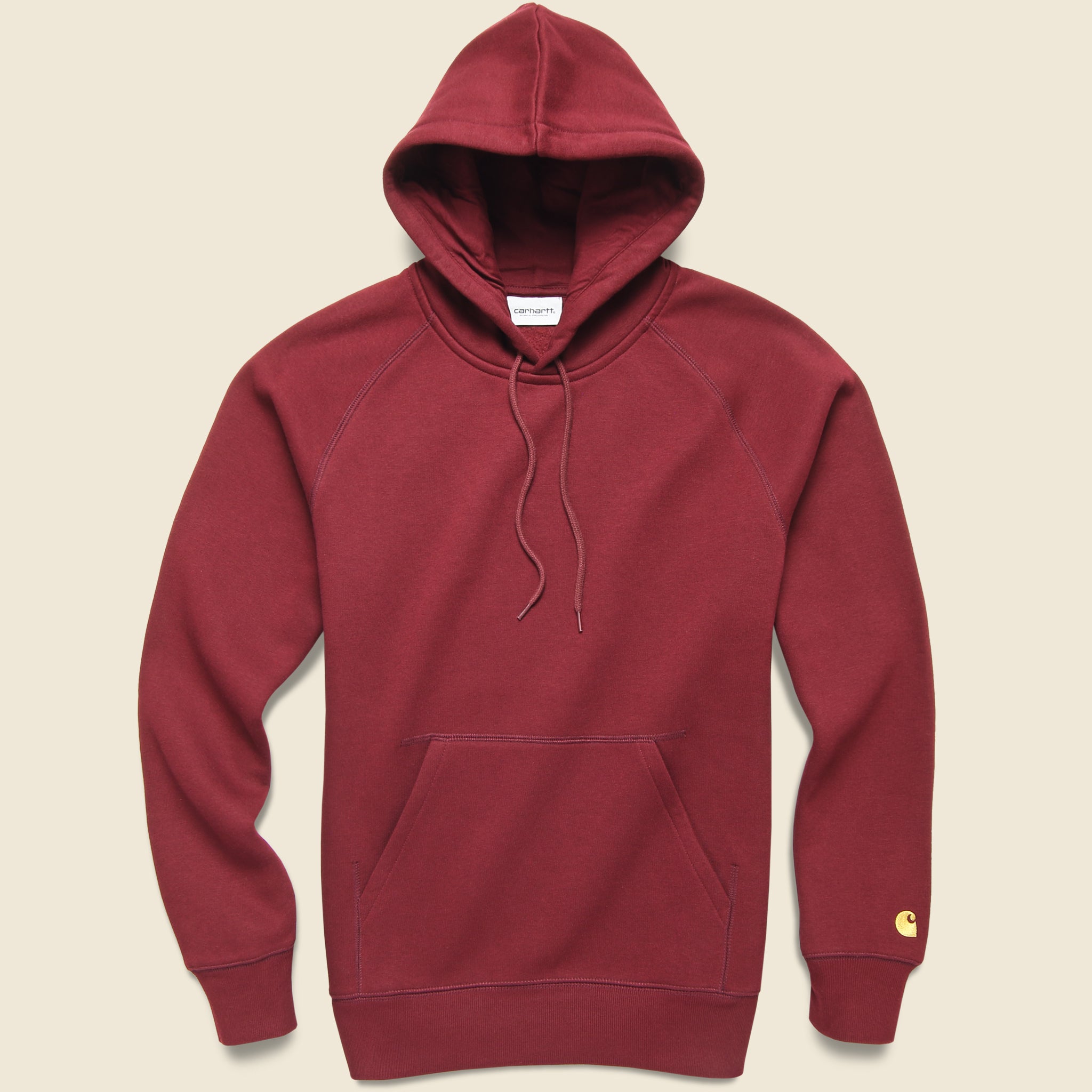 Hooded Chase Sweatshirt - Jam/Gold - Carhartt WIP - STAG Provisions - Tops - Fleece / Sweatshirt