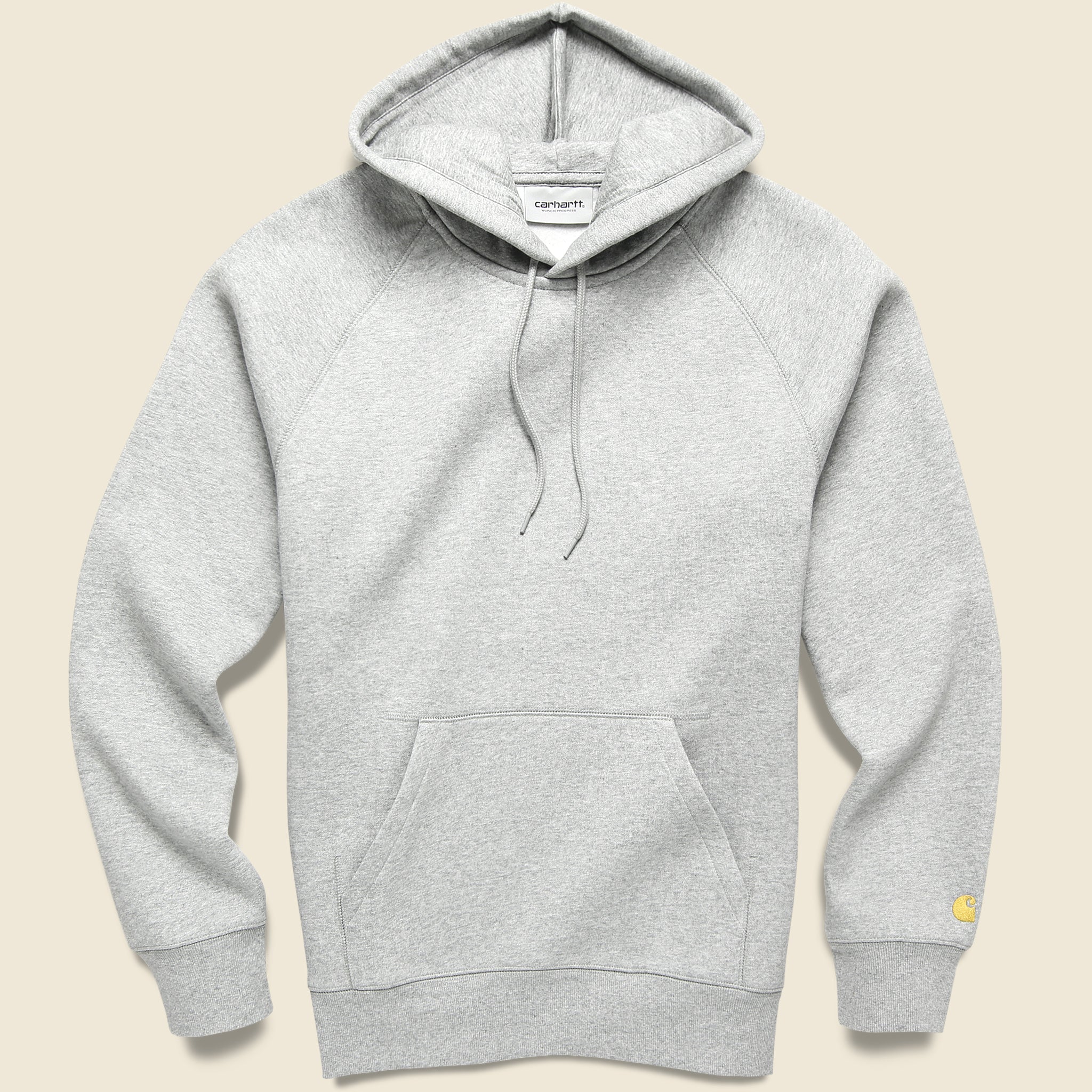 Hooded Chase Sweatshirt - Grey Heather/Gold - Carhartt WIP - STAG Provisions - Tops - Fleece / Sweatshirt