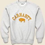 Locker Sweatshirt - Ash Heather/Brown - Carhartt WIP - STAG Provisions - Tops - Fleece / Sweatshirt