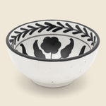 Hand Painted Floral Design Stoneware Bowl - Black - Home - STAG Provisions - Home - Kitchen - Tabletop