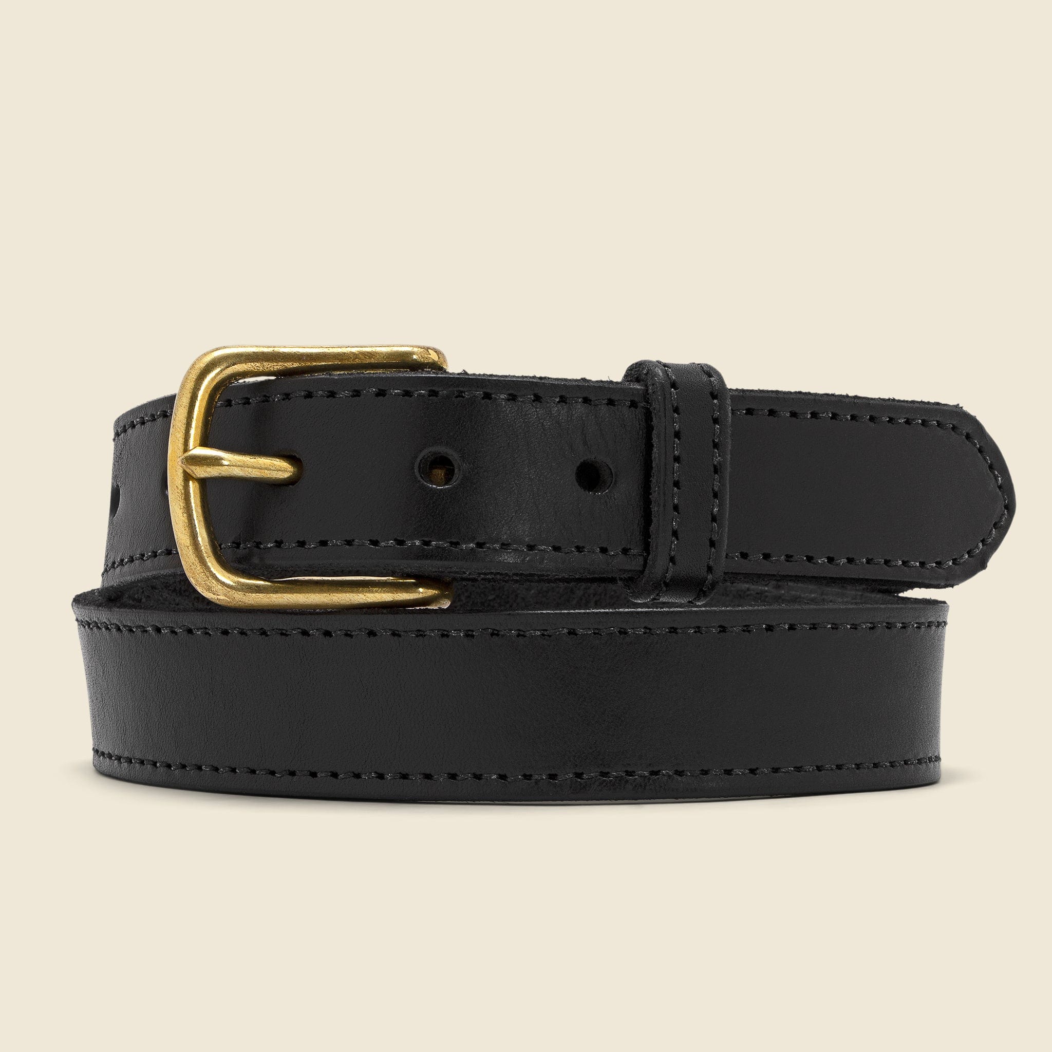 Stitched Bridle Belt - Black