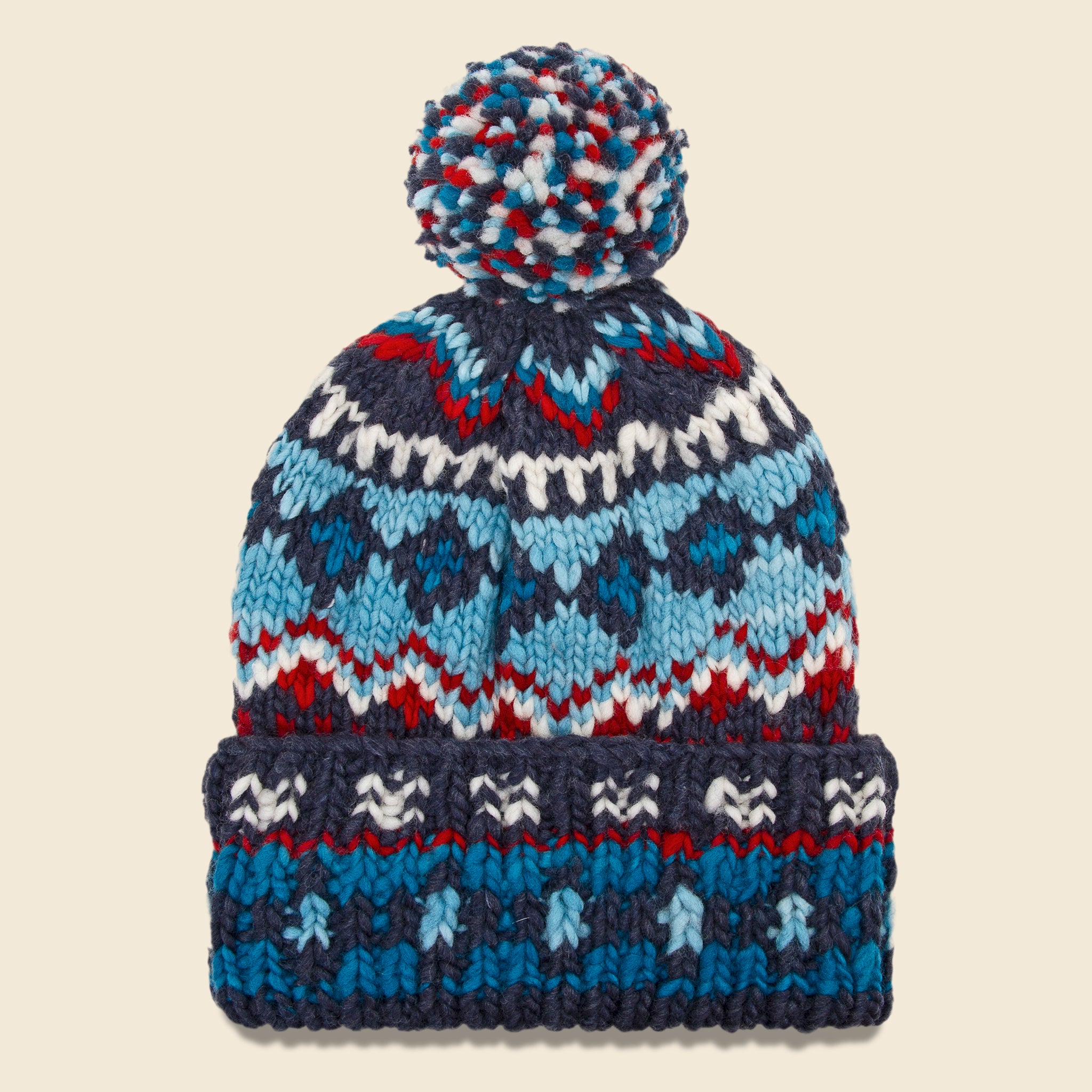 Double Cuff Fair Isle Cap - Real Indigo - Chamula - STAG Provisions - Accessories - Hats