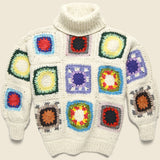 Granny Square Turtleneck Pullover - Ivory - Chamula - STAG Provisions - Tops - Sweater
