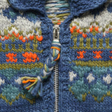 Fair Isle Zipper Cardigan - Dark Real Indigo #3 - Chamula - STAG Provisions - Tops - Fleece / Sweatshirt