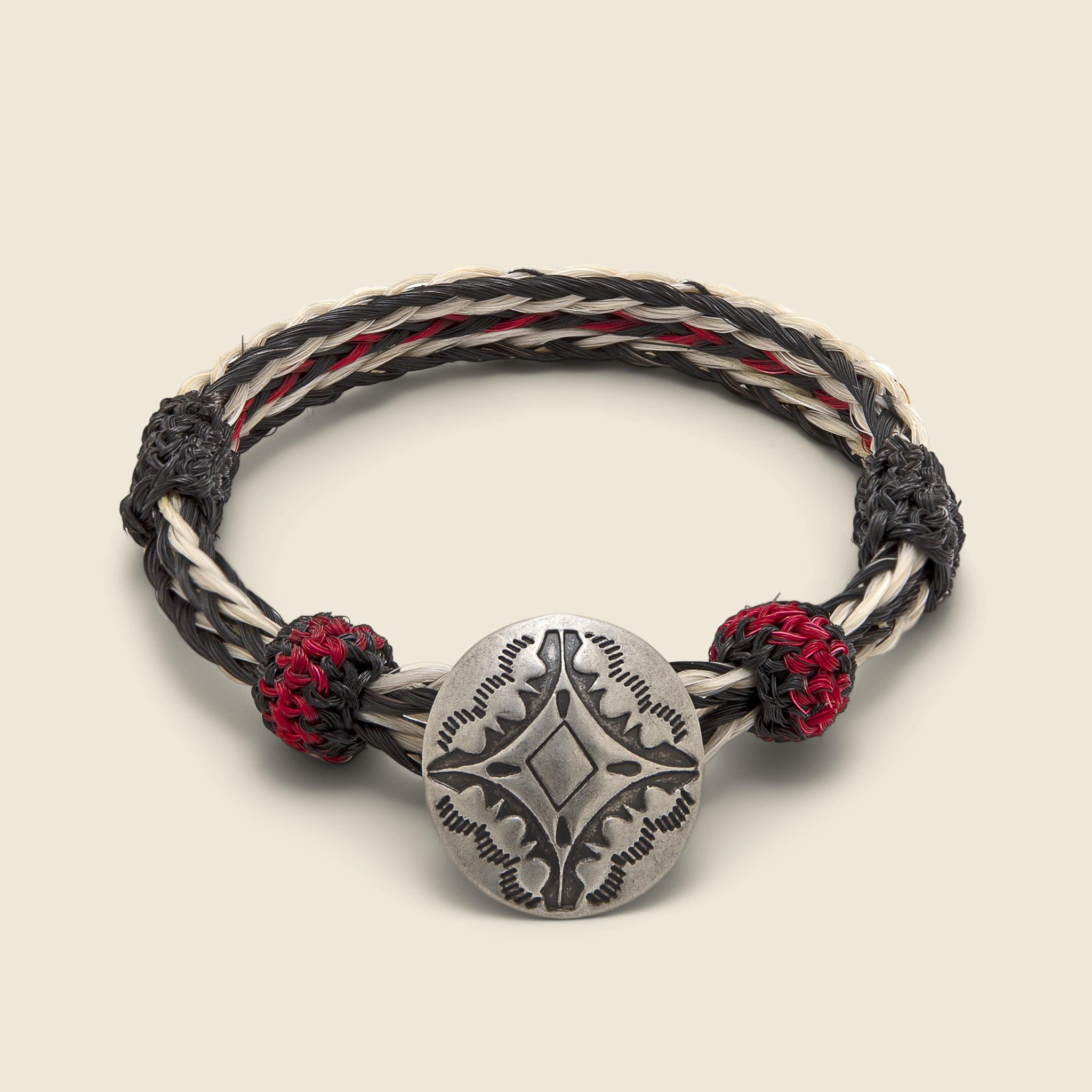 Diamond Concho Bracelet - Red/Black - Chamula - STAG Provisions - Accessories - Cuffs