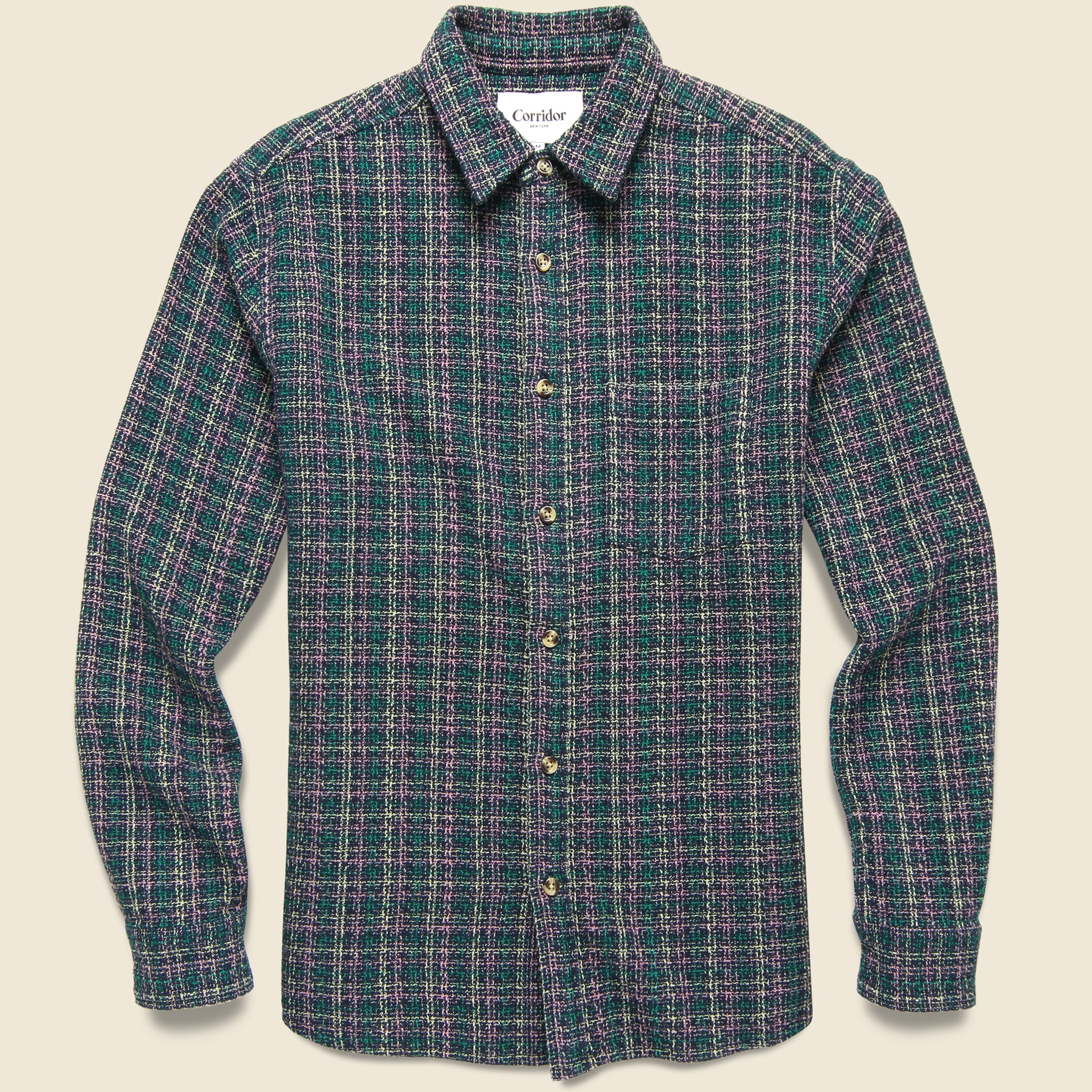 Clubhouse Snow Check Shirt - Purple/Green - Corridor - STAG Provisions - Tops - L/S Woven - Plaid