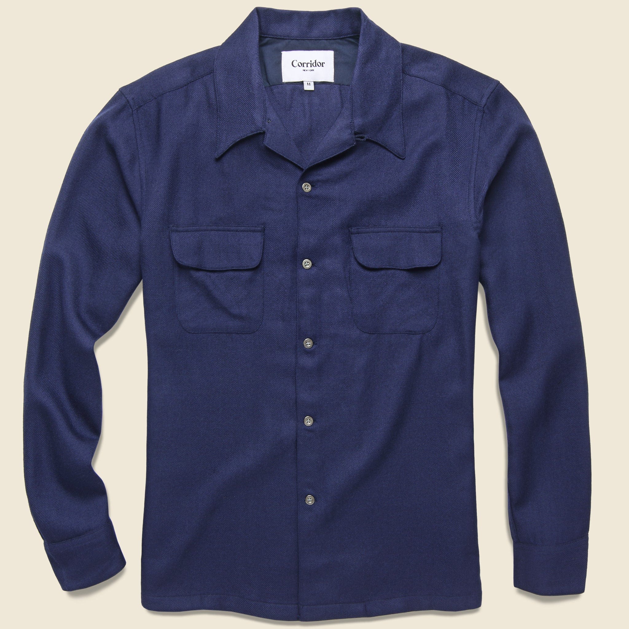 Worsted Wool Workshirt - Navy - Corridor - STAG Provisions - Outerwear - Coat / Jacket