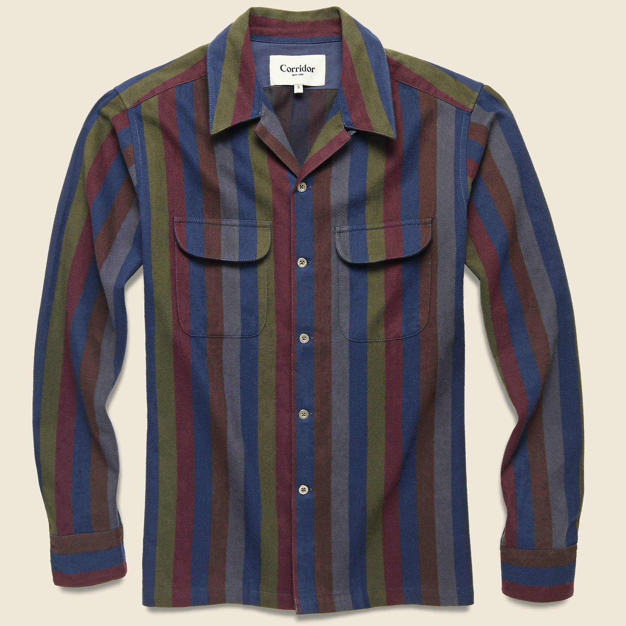 Vertical Striped Workshirt - Multi - Corridor - STAG Provisions - Tops - L/S Woven - Stripe
