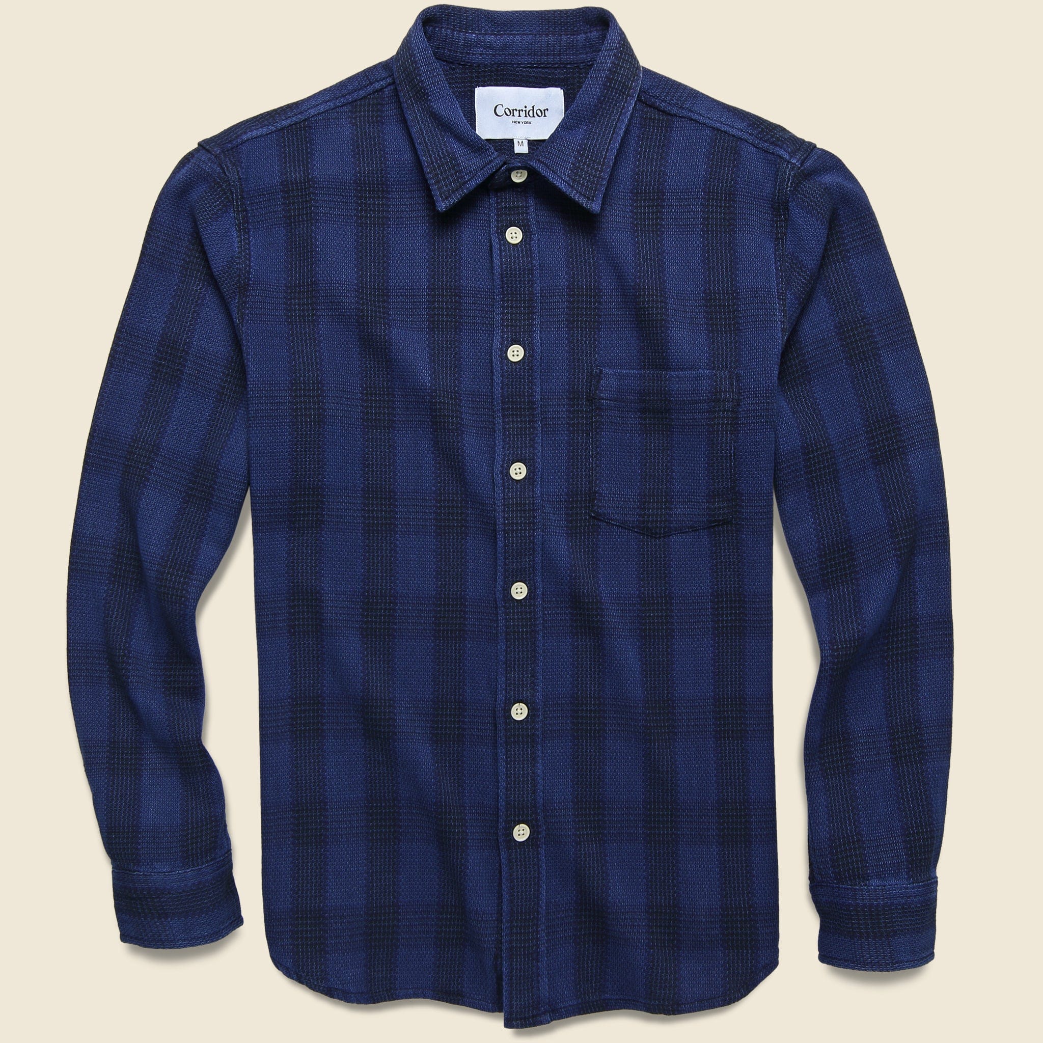 Waffle Plaid Shirt - Indigo - Corridor - STAG Provisions - Tops - L/S Woven - Plaid