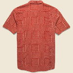 Paneled Handblock Shirt - Red - Corridor - STAG Provisions - Tops - S/S Woven - Other Pattern