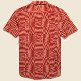 Paneled Handblock Shirt - Red - Corridor - STAG Provisions - Tops - S/S Woven - Other Pattern