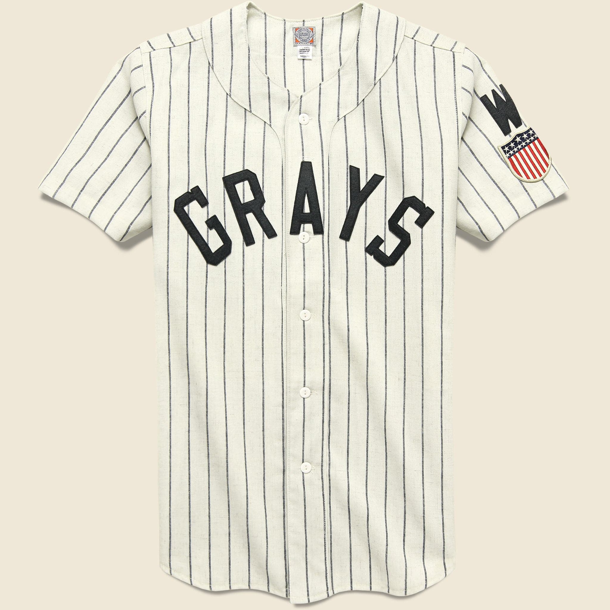 Washington Homestead Grays 1944 Home Jersey - White Pinstripe - Ebbets Field Flannels - STAG Provisions - Tops - S/S Woven - Stripe