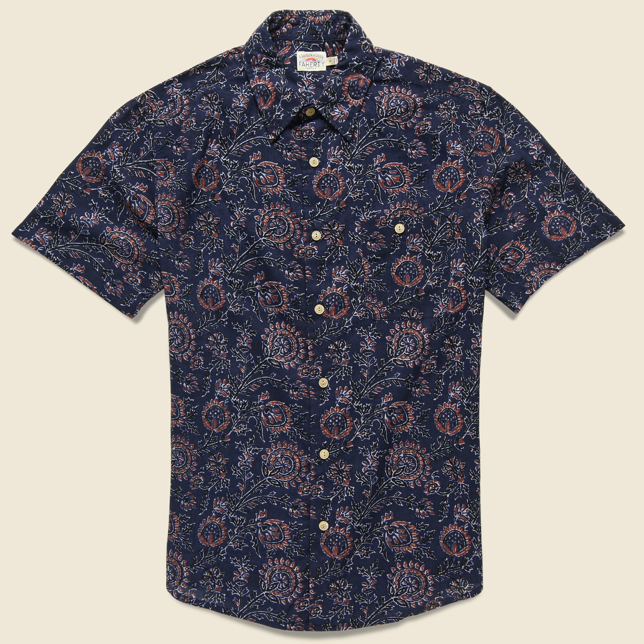Floral Coast Shirt - Indigo/Navy - Faherty - STAG Provisions - Tops - S/S Woven - Floral