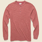 Slub Cotton Henley - Crimson Heather - Faherty - STAG Provisions - Tops - L/S Knit