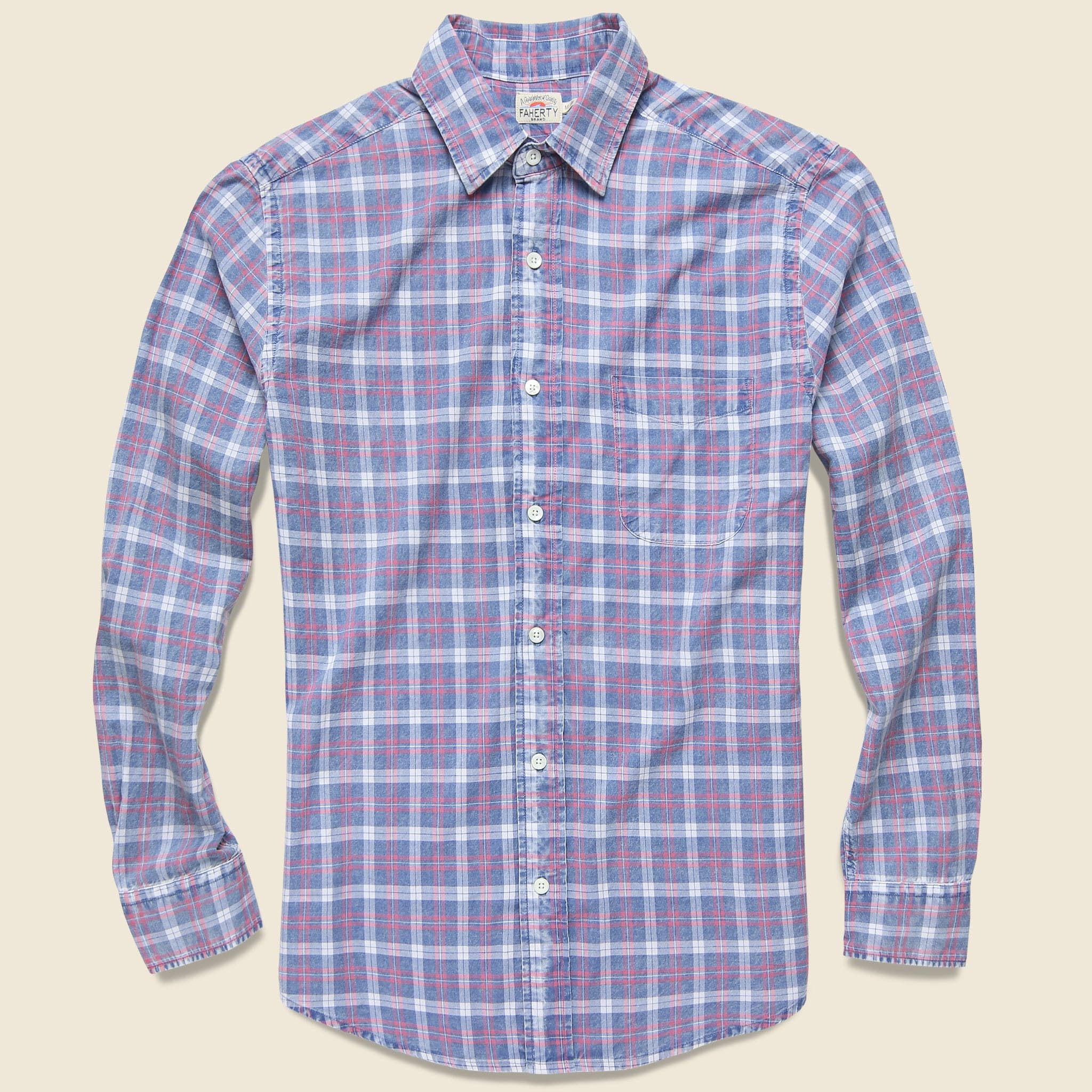 Ventura Shirt - Indigo White Plaid - Faherty - STAG Provisions - Tops - L/S Woven - Plaid