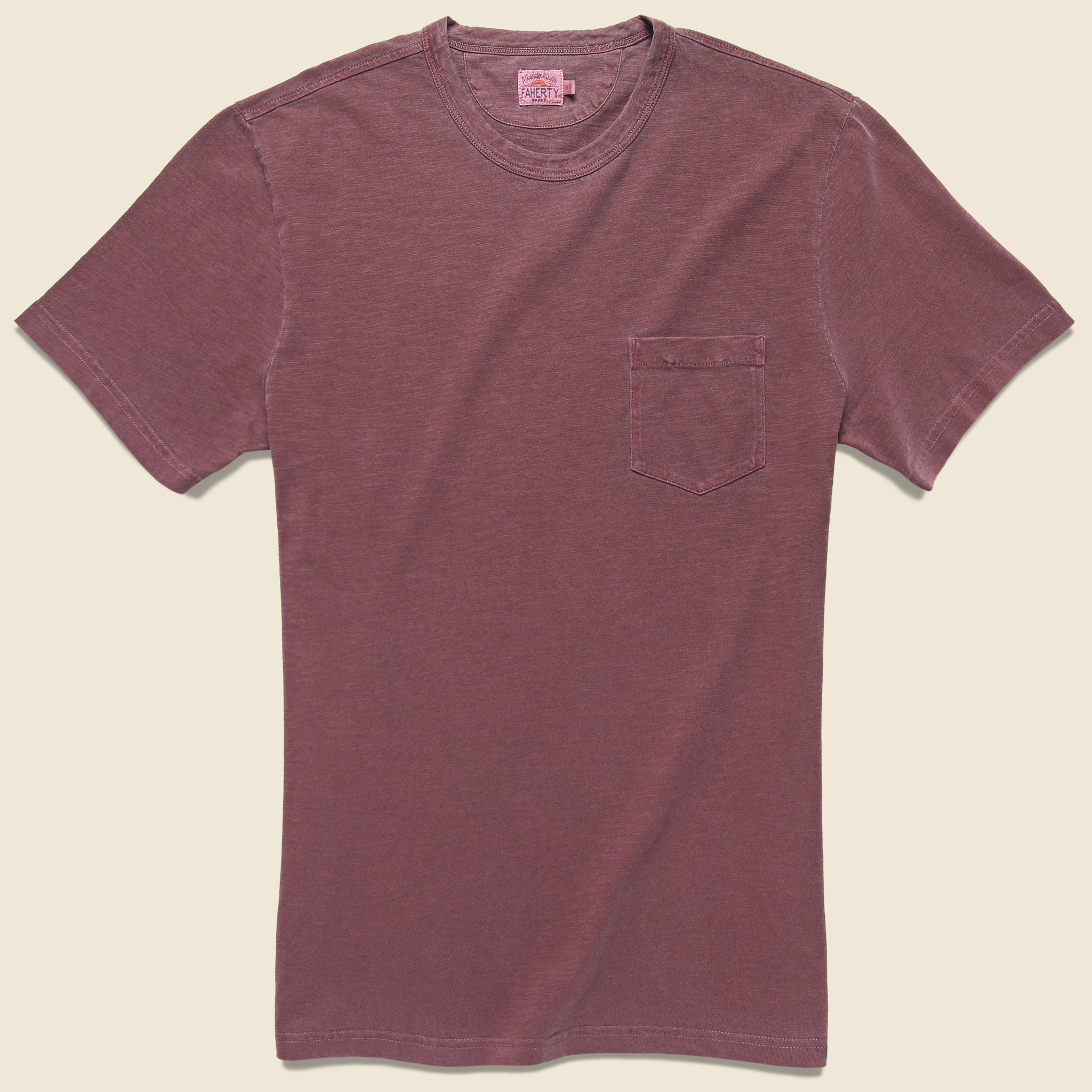 Garment Dye Pocket Tee - Burgundy - Faherty - STAG Provisions - Tops - S/S Tee