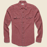 Doublecloth Belmar Shirt - Red Charcoal Buffalo - Faherty - STAG Provisions - Tops - L/S Woven - Plaid