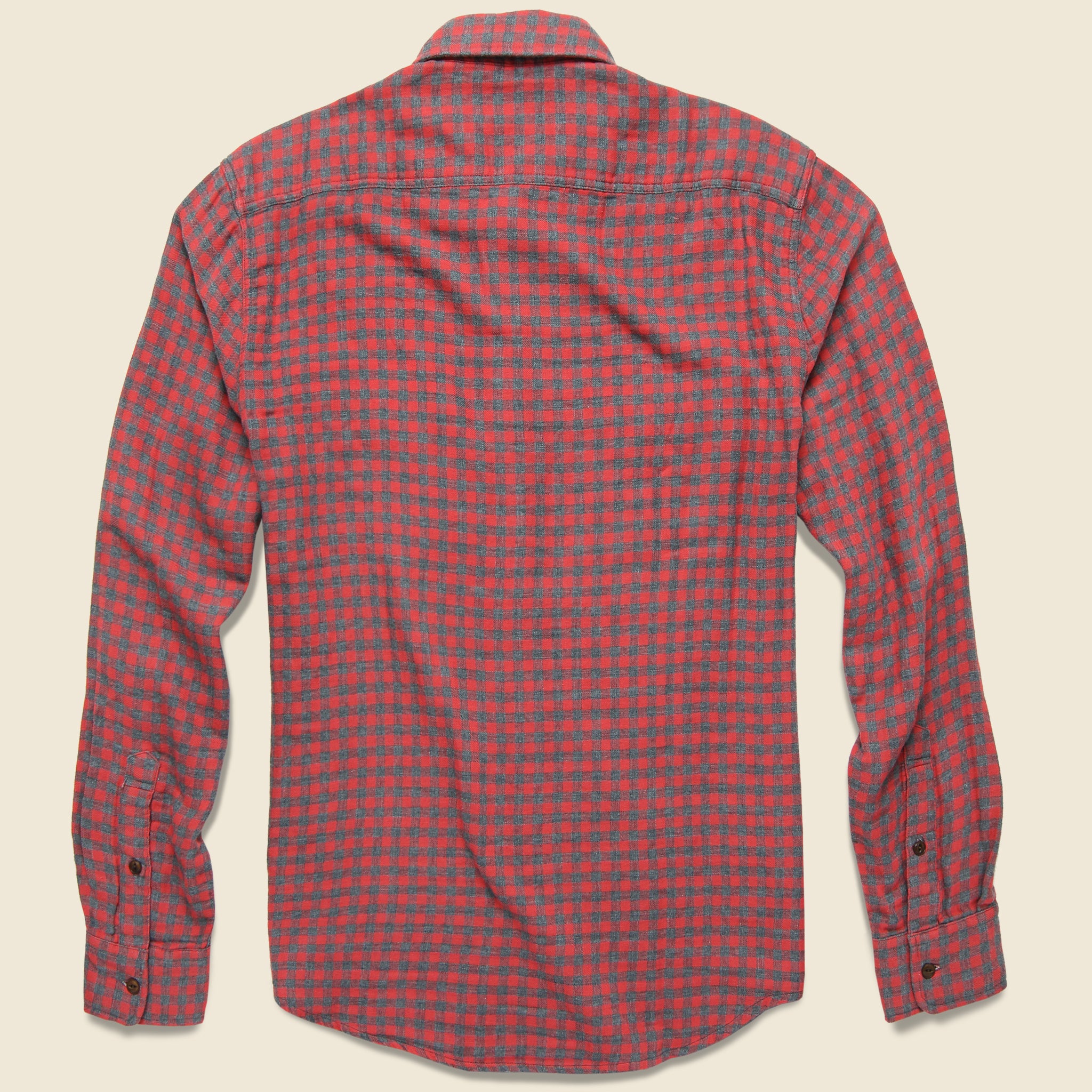 Doublecloth Belmar Shirt - Red Charcoal Buffalo - Faherty - STAG Provisions - Tops - L/S Woven - Plaid