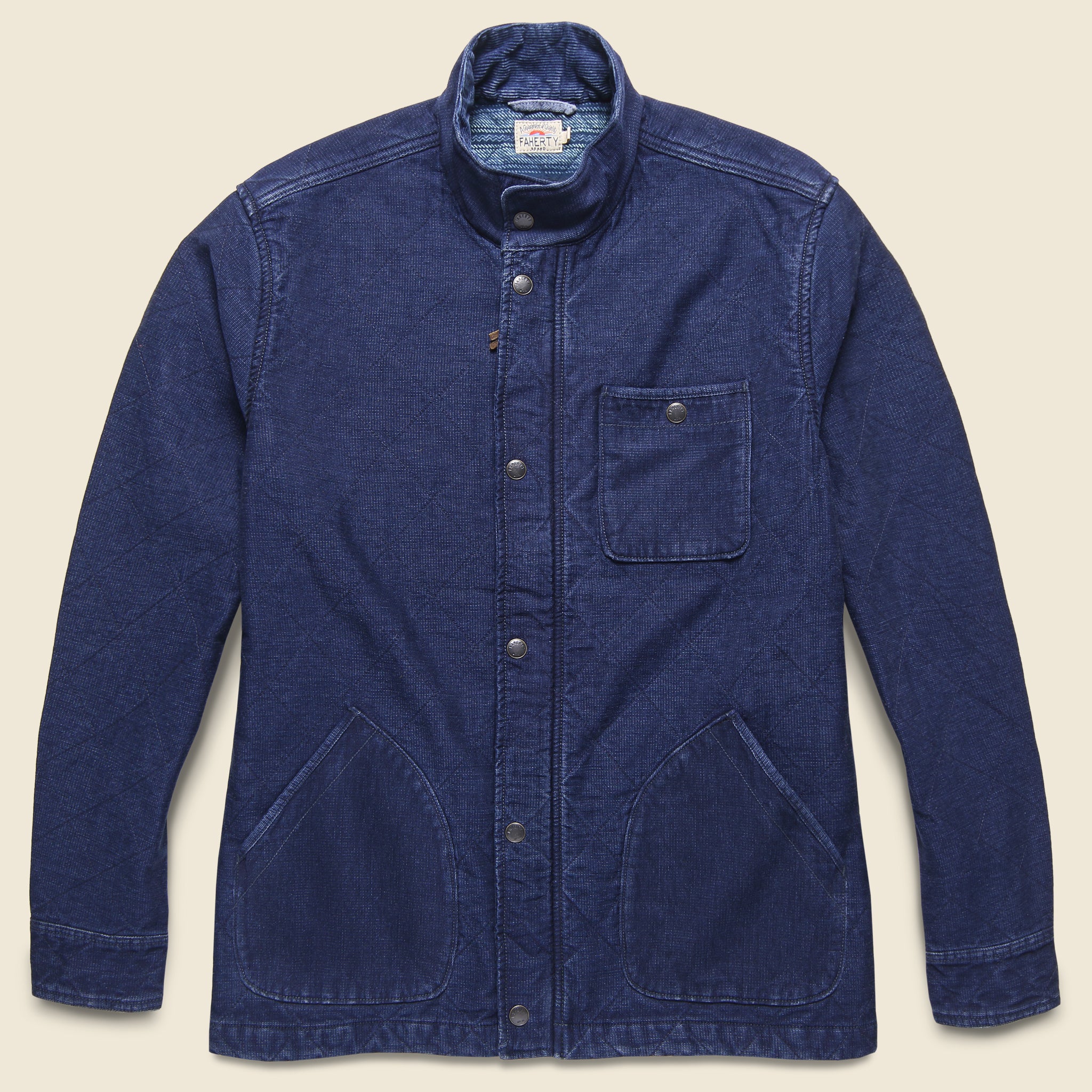 Quilted Barn Coat - Indigo - Faherty - STAG Provisions - Outerwear - Coat / Jacket