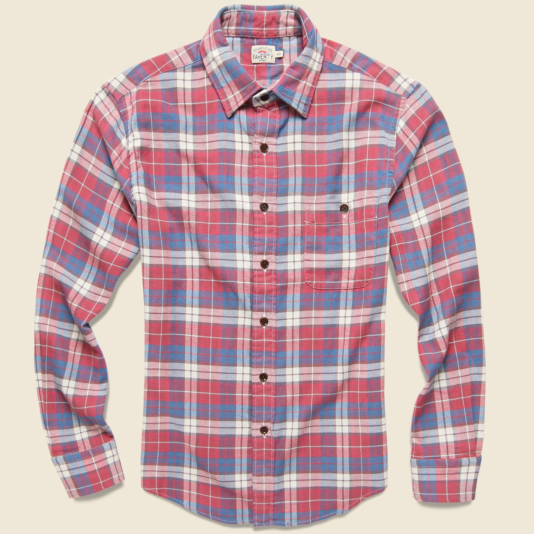 Stretch Seaview Shirt - Red Horizon Blue - Faherty - STAG Provisions - Tops - L/S Woven - Plaid