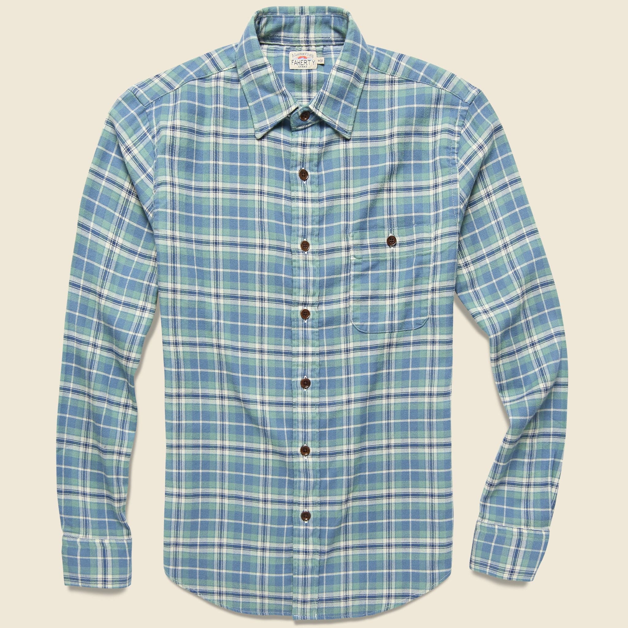 Stretch Seaview Shirt - Dusty Ocean Plaid - Faherty - STAG Provisions - Tops - L/S Woven - Plaid