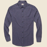 Windowpane Pacific Shirt - Charcoal/Coral - Faherty - STAG Provisions - Tops - L/S Woven - Plaid