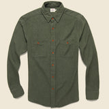 Brushed Alpine Flannel - Hunter Green - Faherty - STAG Provisions - Tops - L/S Woven - Solid