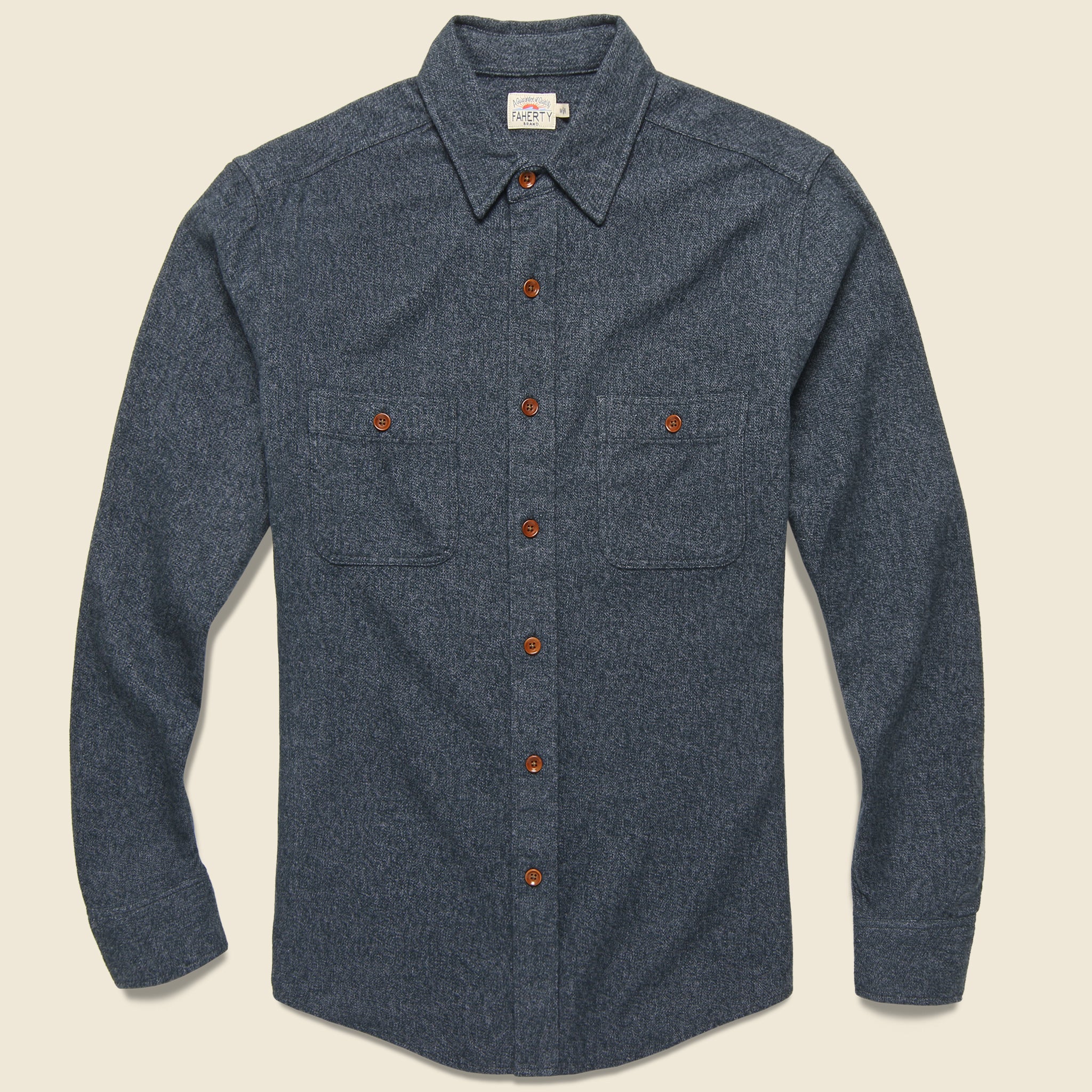 Brushed Alpine Flannel - Washed Black - Faherty - STAG Provisions - Tops - L/S Woven - Solid