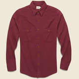 Brushed Alpine Flannel - Burgundy - Faherty - STAG Provisions - Tops - L/S Woven - Solid