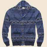 Indigo Shore Cardigan - Mixed Indigo - Faherty - STAG Provisions - Tops - Sweater