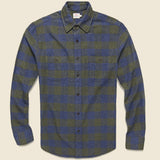 Brushed Alpine Flannel - Navy/Olive Buffalo - Faherty - STAG Provisions - Tops - L/S Woven - Plaid