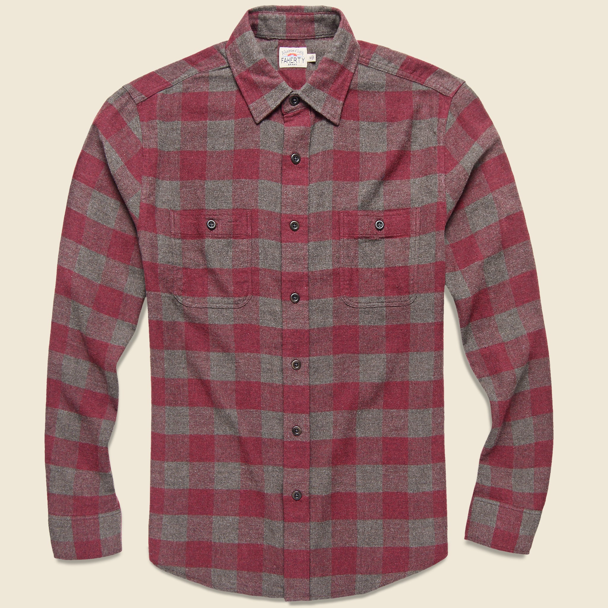 Brushed Alpine Flannel - Wine/Chestnut Buffalo - Faherty - STAG Provisions - Tops - L/S Woven - Plaid