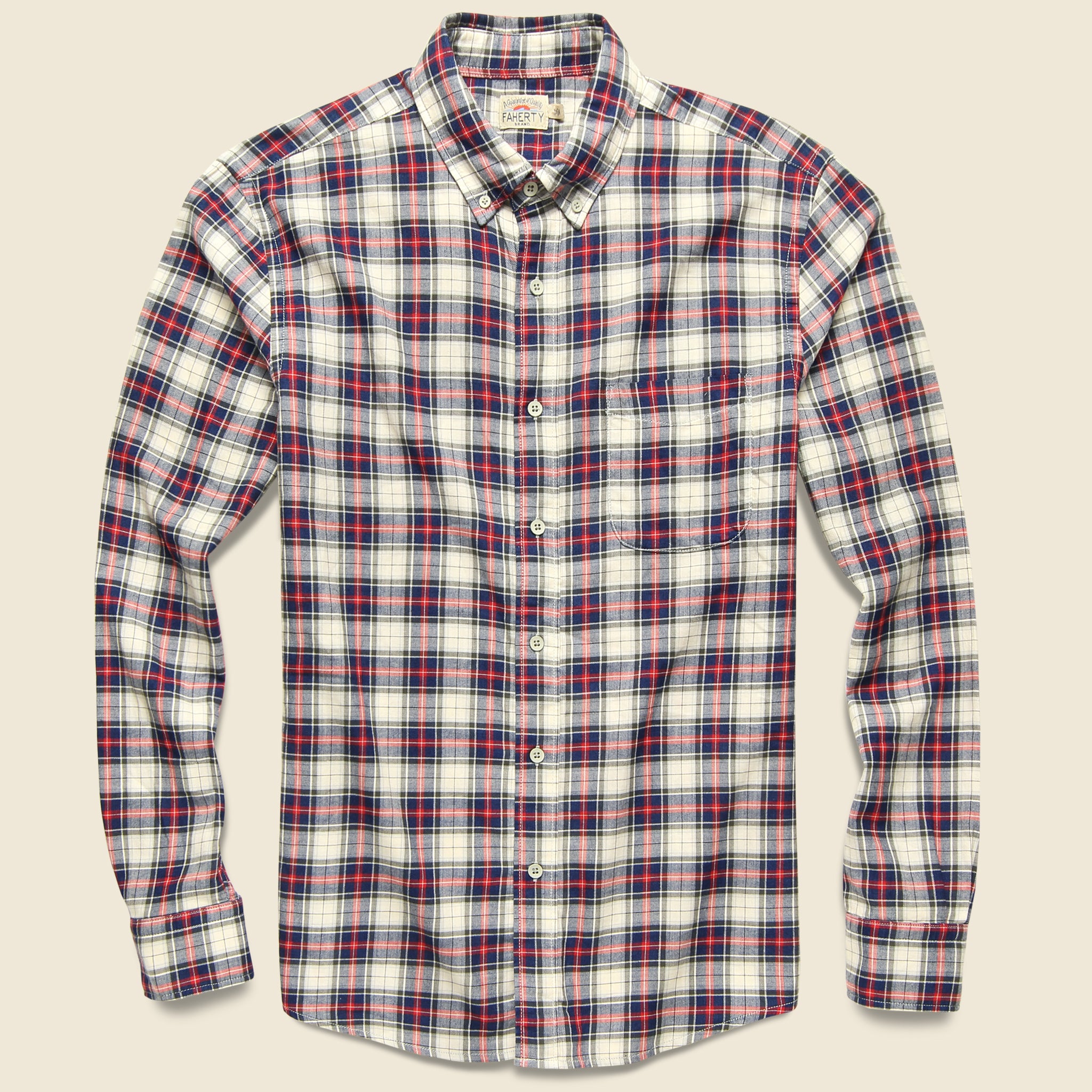 Brushed Everyday Shirt - Indigo Heritage Tartan - Faherty - STAG Provisions - Tops - L/S Woven - Plaid